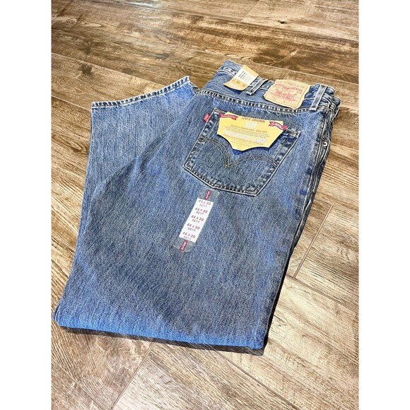 Levi's 501 Jeans Mens 44x30 Blue Denim Button Fly Original Fit Straight Leg NWT - Picture 1 of 11